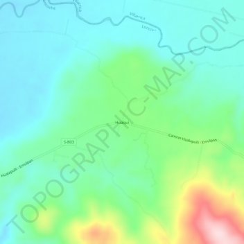 Carte topographique Huaqui, altitude, relief