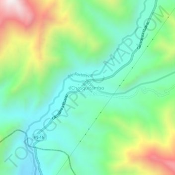 Carte topographique Chasquitambo, altitude, relief