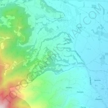 Carte topographique Famolasco, altitude, relief