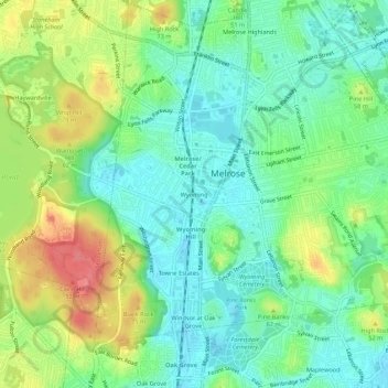 Carte topographique Wyoming, altitude, relief