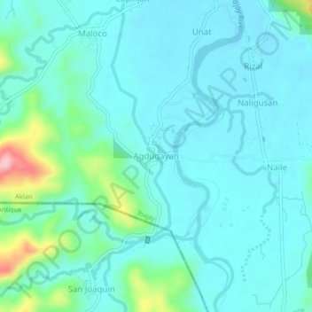 Carte topographique Agdugayan, altitude, relief