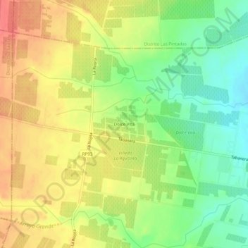 Carte topographique Dolce Vita, altitude, relief