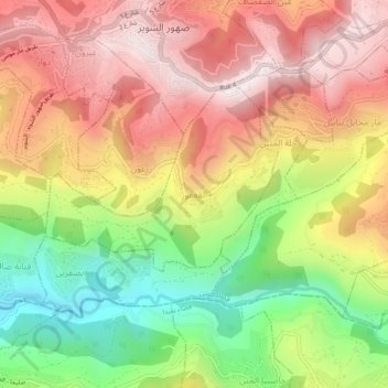 Carte topographique Qaaqour, altitude, relief