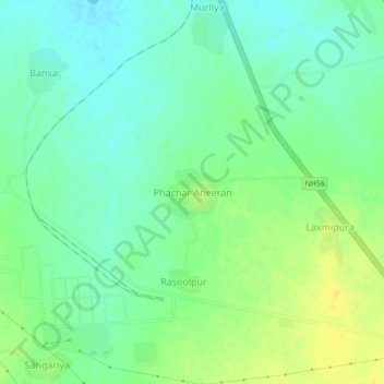 Carte topographique Phachar Aheeran, altitude, relief