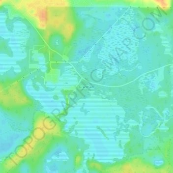 Carte topographique Grantham, altitude, relief