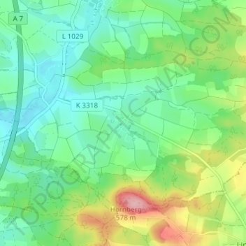 Carte topographique Killingen, altitude, relief