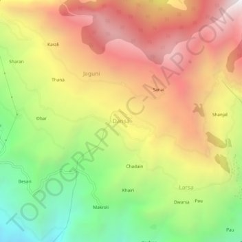 Carte topographique Dansa, altitude, relief