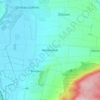 Carte topographique Wallenstedt, altitude, relief
