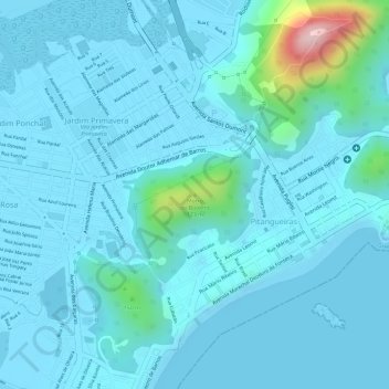 Carte topographique Morro do Botelho, altitude, relief