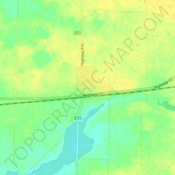 Carte topographique Erskine, altitude, relief