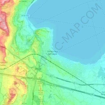 Carte topographique Desenzano del Garda, altitude, relief