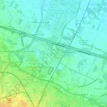 Carte topographique Mancasale, altitude, relief
