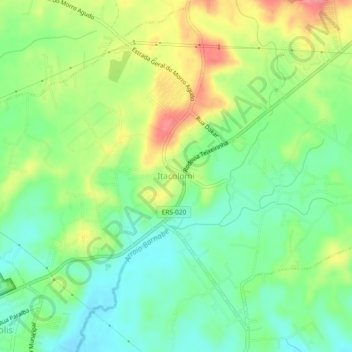 Carte topographique Itacolomi, altitude, relief