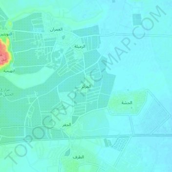 Carte topographique Al Markaz, altitude, relief
