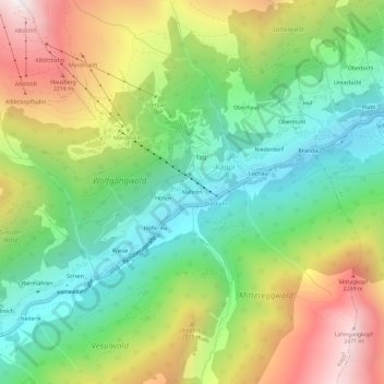 Carte topographique Mahren, altitude, relief