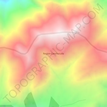 Carte topographique Region Canchucuila, altitude, relief