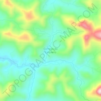 Carte topographique Corrego do Coqueiro, altitude, relief