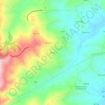 Carte topographique Carosi, altitude, relief