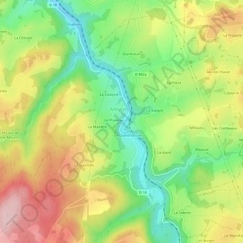 Carte topographique Le Pont, altitude, relief