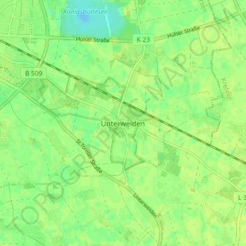 Carte topographique Unterweiden, altitude, relief