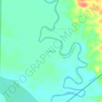 Carte topographique Andoas, altitude, relief