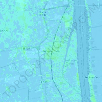 Carte topographique Rodenkirchen, altitude, relief