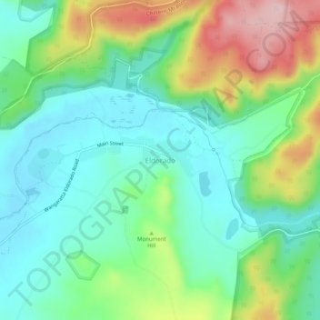 Carte topographique Eldorado, altitude, relief