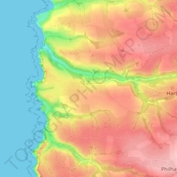Carte topographique Stoke, altitude, relief