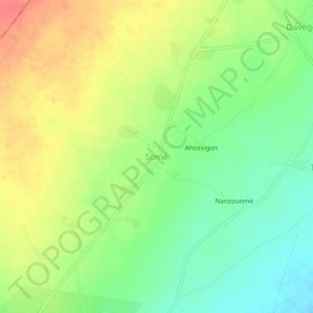 Carte topographique Somè, altitude, relief