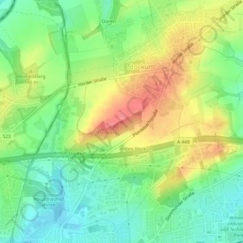 Carte topographique Steinberg, altitude, relief