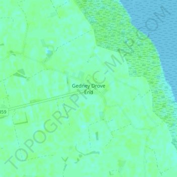 Carte topographique Gedney Drove End, altitude, relief