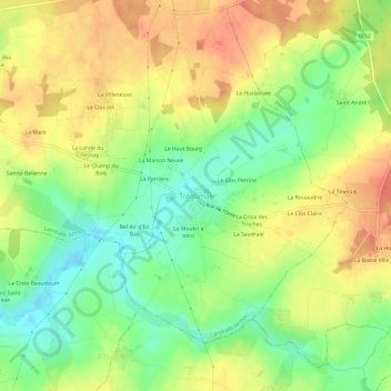 Carte topographique Trégomar, altitude, relief