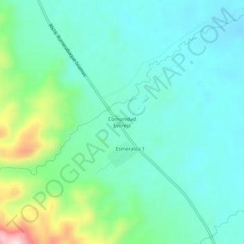 Carte topographique Comunidad Everest, altitude, relief