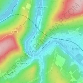 Carte topographique Roche Bayart, altitude, relief