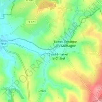 Carte topographique Longpré, altitude, relief