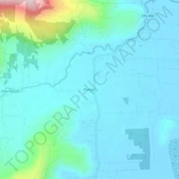 Carte topographique Pixirica, altitude, relief