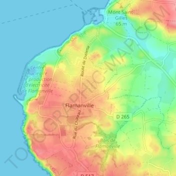 Carte topographique Cités du Valtac, altitude, relief