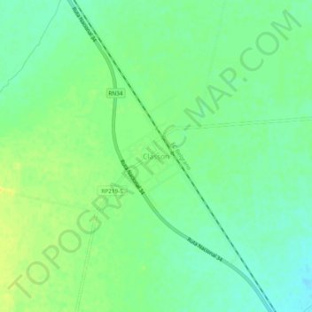 Carte topographique Classon, altitude, relief