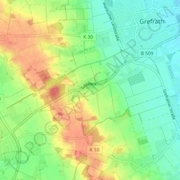 Carte topographique Schlibeck, altitude, relief