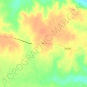 Carte topographique Tracy, altitude, relief