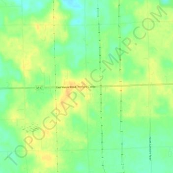 Carte topographique Thetford Center, altitude, relief