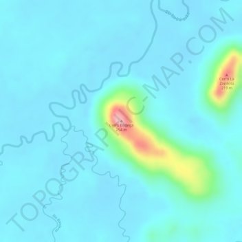 Carte topographique Bodega, altitude, relief