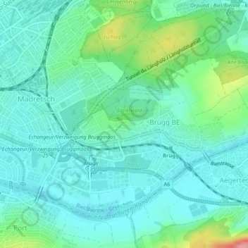 Carte topographique Rainpark, altitude, relief