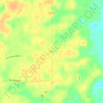 Carte topographique Fred, altitude, relief