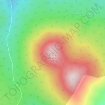 Carte topographique Saddle Mountain, altitude, relief