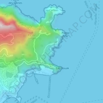 Carte topographique Les Aiguades, altitude, relief