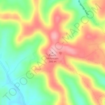 Carte topographique Peach Mountain, altitude, relief
