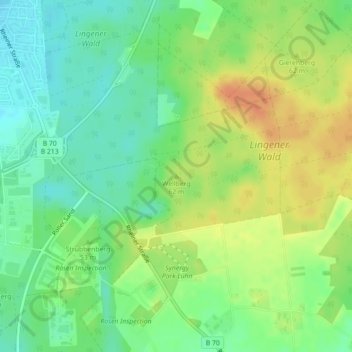 Carte topographique Wellberg, altitude, relief