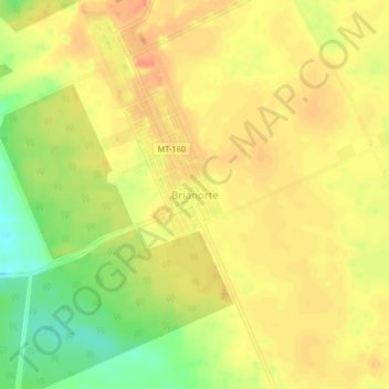 Carte topographique Brianorte, altitude, relief