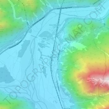 Carte topographique Carnia, altitude, relief